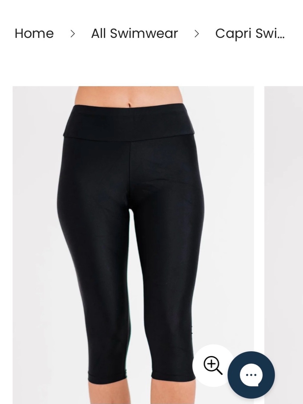 Women's Black Capri Swim Pants